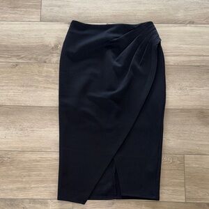 Lapis Classic Black Draped Pencil Skirt size large